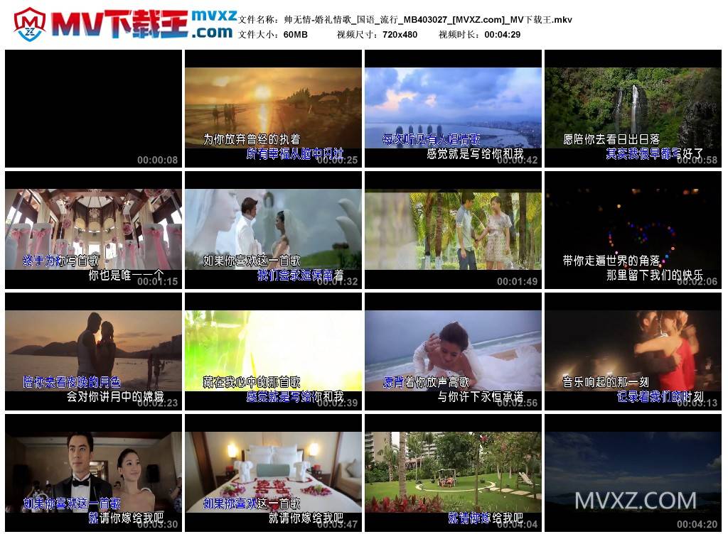 帅无情-婚礼情歌_国语_流行_MB403027